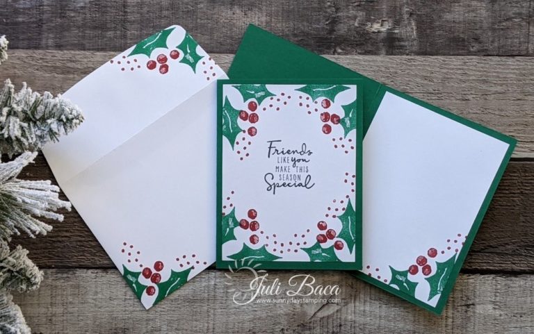 Make a Christmas Card Super Fast Using Just Stamps, Ink and Paper