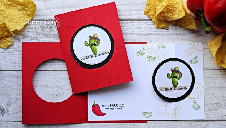 Circle Cut Out Fun Fold Card with Taco Fiesta!