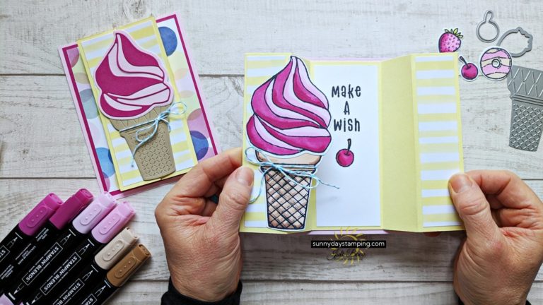 Layered Gatefold Card with Ice Cream Swirl
